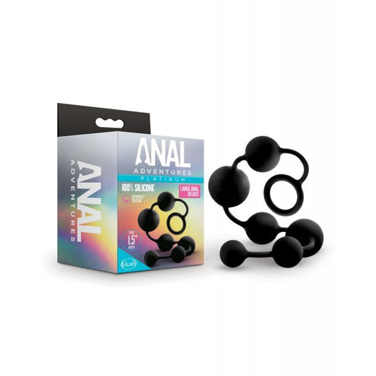 Blush Novalties Anal Adventures Platinum Silicone Anal Beads - Large Black 