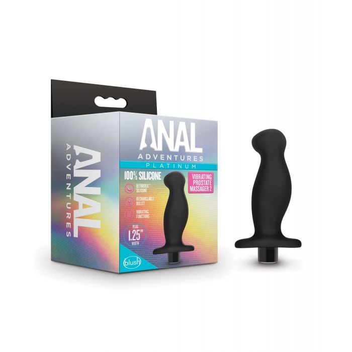 Blush Novalties Anal Adventures Platinum Silicone Vibrating Prostate Massager 02 - Black 