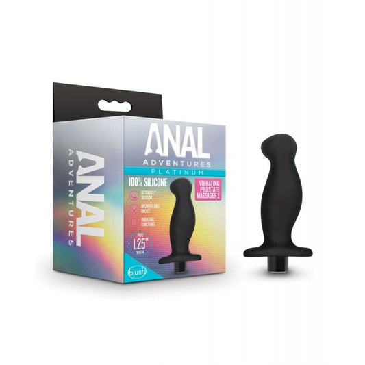 Blush Novalties Anal Adventures Platinum Silicone Vibrating Prostate Massager 02 - Black 