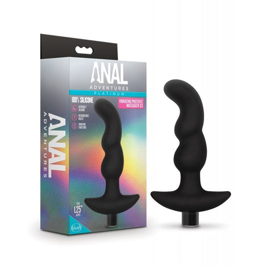 Blush Novalties Anal Adventures Platinum Silicone Vibrating Prostate Massager 03 - Black 