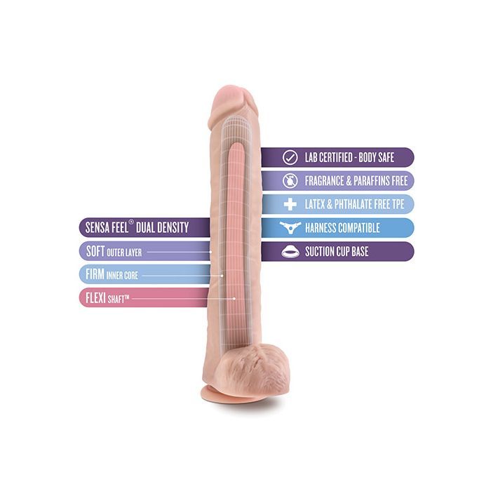 Blush Novalties Au Naturel Daddy 14" Sensa Feel Dual Density Dildo - Vanilla 4