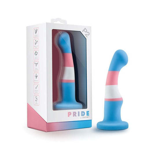 Blush Novalties Avant P2 Transgender Pride Silicone Dong - True Blue 