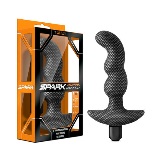 Blush Spark Ignition PRV-02 Vibrating Silicone Prostate Massager Carbon Fiber 