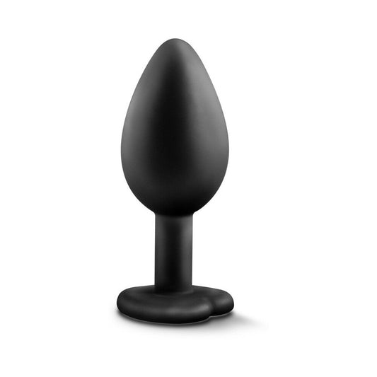 Blush Temptasia Bling Anal Plug with Heart-Shaped Gem Base Small Black 1