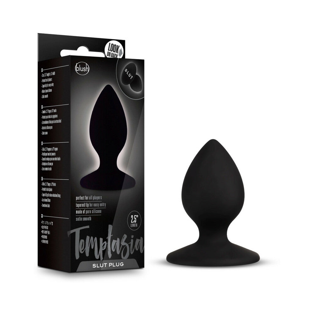 Blush Temptasia 'Slut' Silicone Anal Plug Black 