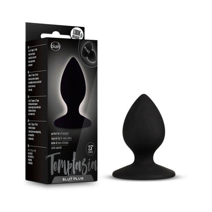 Blush Temptasia 'Slut' Silicone Anal Plug Black 