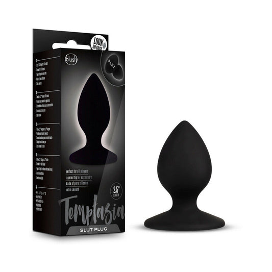 Blush Temptasia 'Slut' Silicone Anal Plug Black 