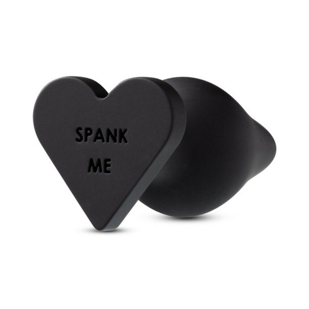 Blush Temptasia 'Spank Me' Silicone Anal Plug with Heart-Shaped Base Black2