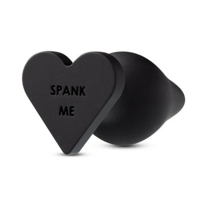 Blush Temptasia 'Spank Me' Silicone Anal Plug with Heart-Shaped Base Black2