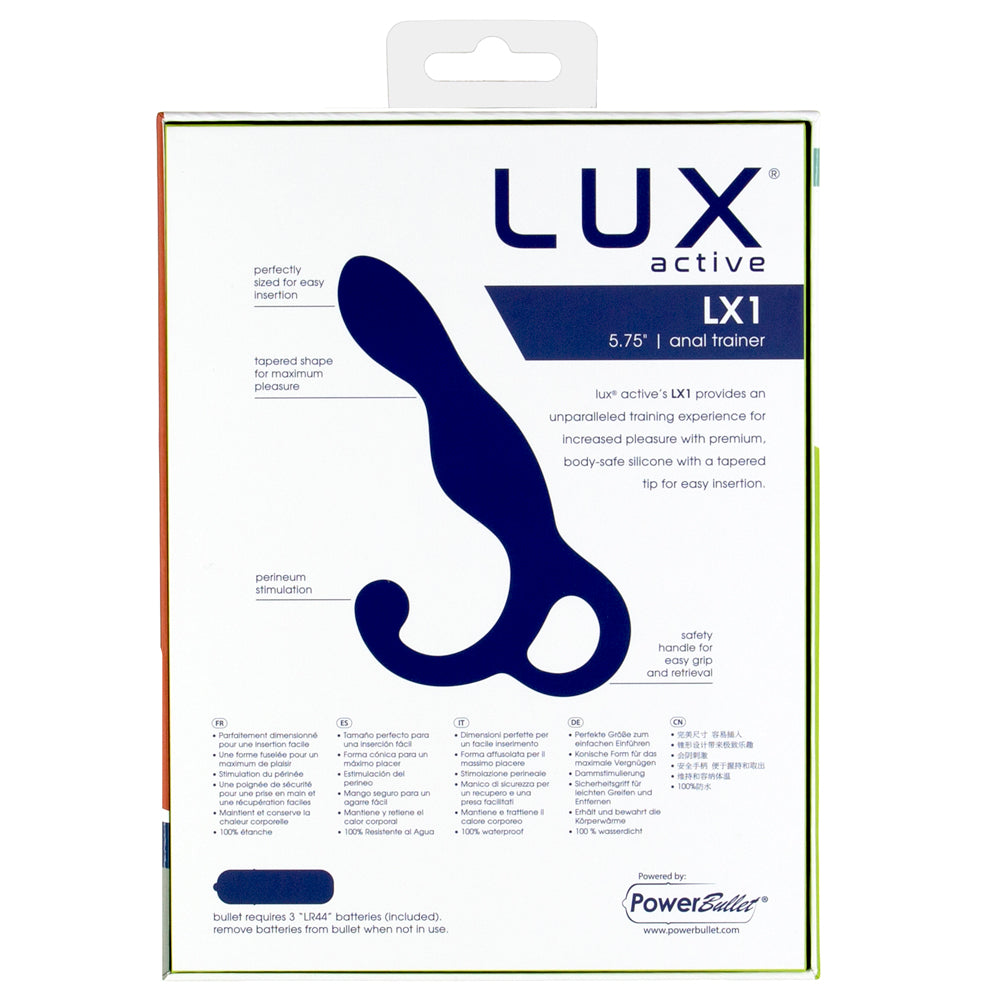 BMS Lux Active LX1 5.75 in. Anal Trainer Silicone With Power Bullet Dark Blue 5