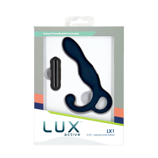 BMS Lux Active LX1 5.75 in. Anal Trainer Silicone With Power Bullet Dark Blue 
