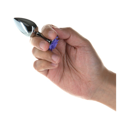 BMS Lux Active Rose Metal Butt Plug 3 in. Purple 3