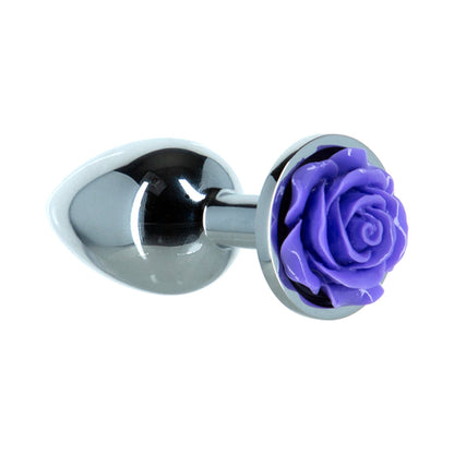 BMS Lux Active Rose Metal Butt Plug 3 in. Purple 5