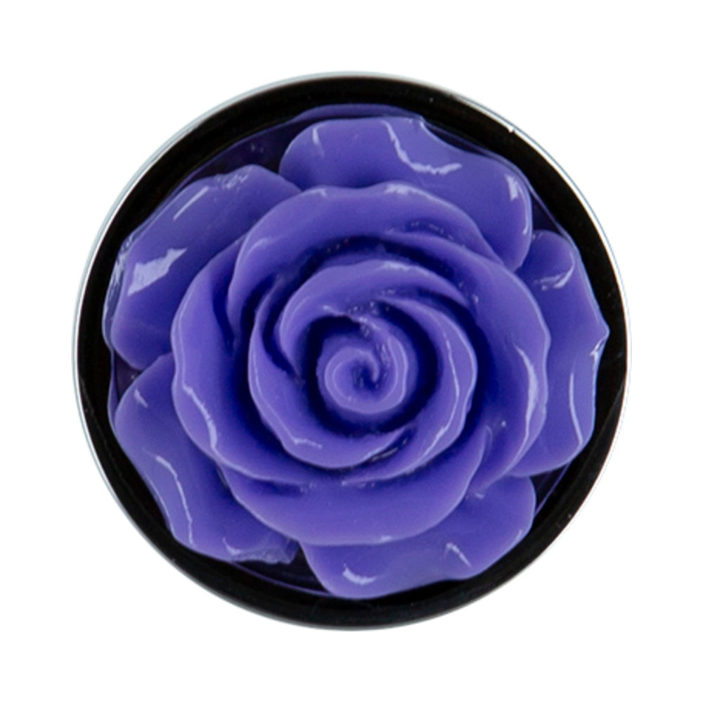 BMS Lux Active Rose Metal Butt Plug 3 in. Purple 6
