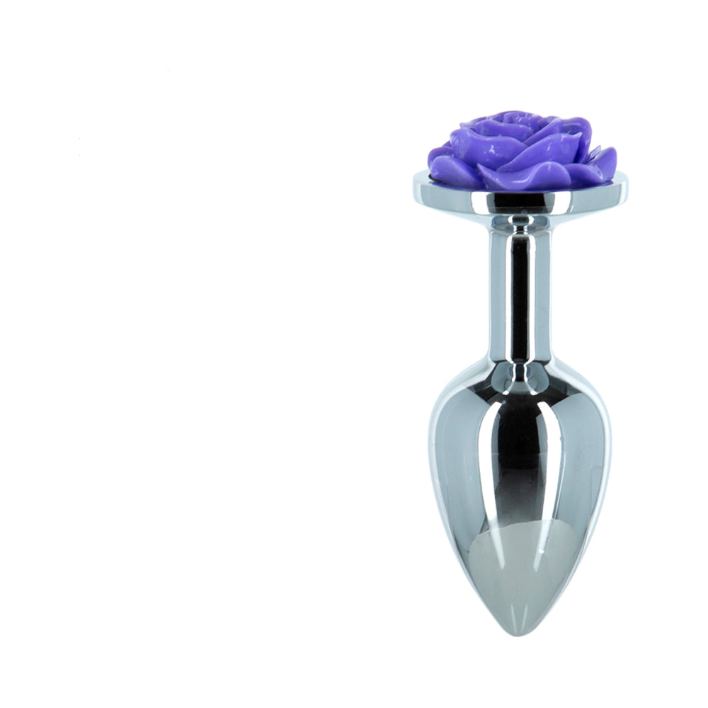 BMS Lux Active Rose Metal Butt Plug 3 in. Purple 7