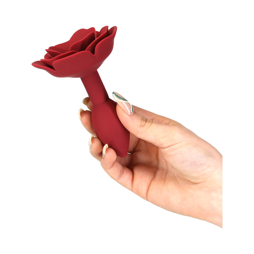 BMS Lux Active Rose Silicone Butt Plug Red 3