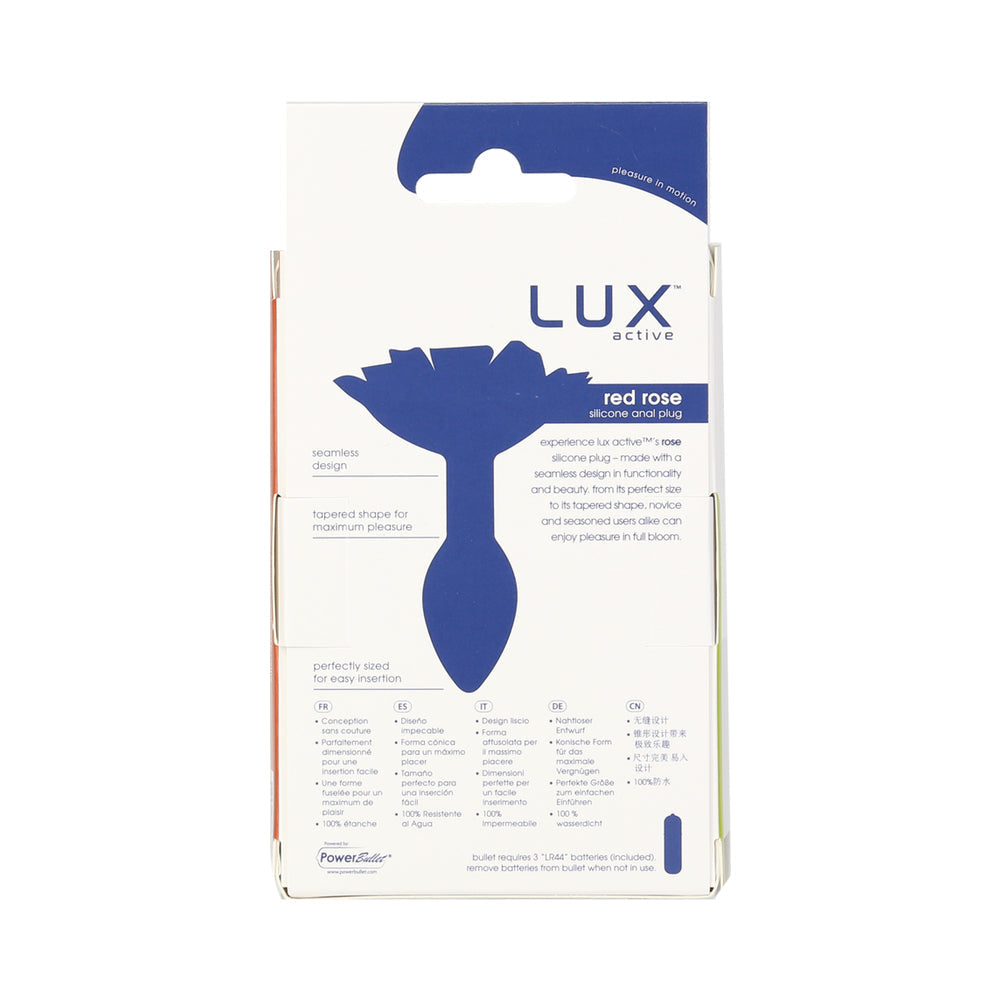 BMS Lux Active Rose Silicone Butt Plug Red 5