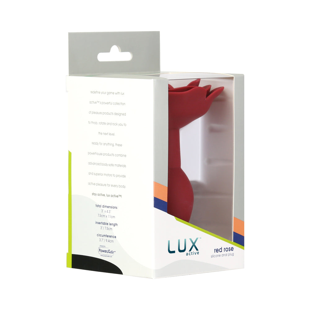 BMS Lux Active Rose Silicone Butt Plug Red 6