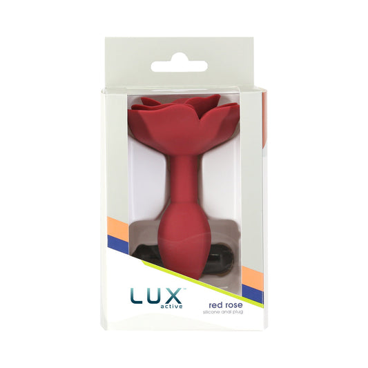 BMS Lux Active Rose Silicone Butt Plug Red 