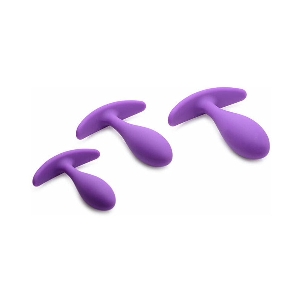 Curve Novelties Gossip Rump Bumpers 3-Piece Silicone Anal Plug Training Set Violet3