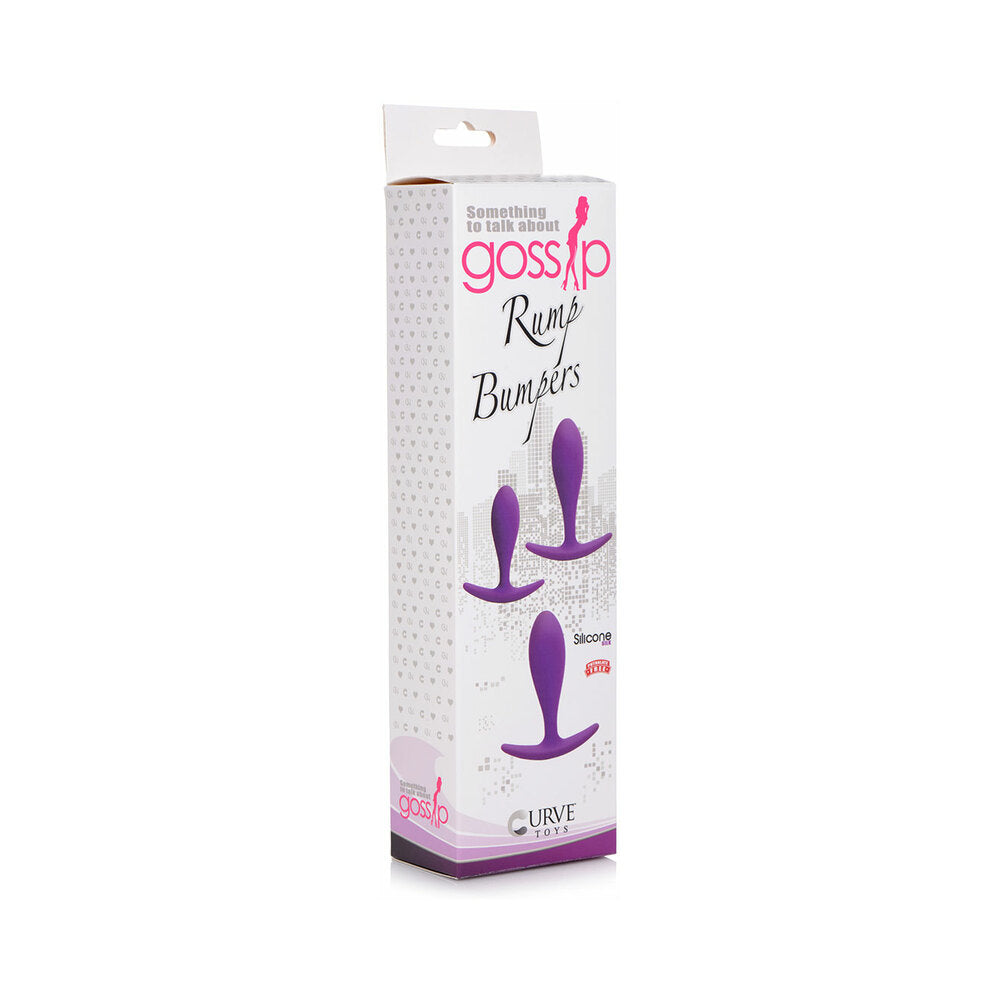 Curve Novelties Gossip Rump Bumpers 3-Piece Silicone Anal Plug Training Set Violet4