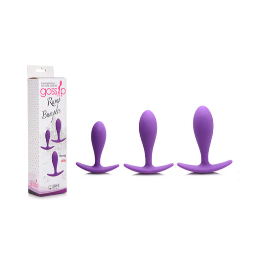 Curve Novelties Gossip Rump Bumpers 3-Piece Silicone Anal Plug Training Set Violet 