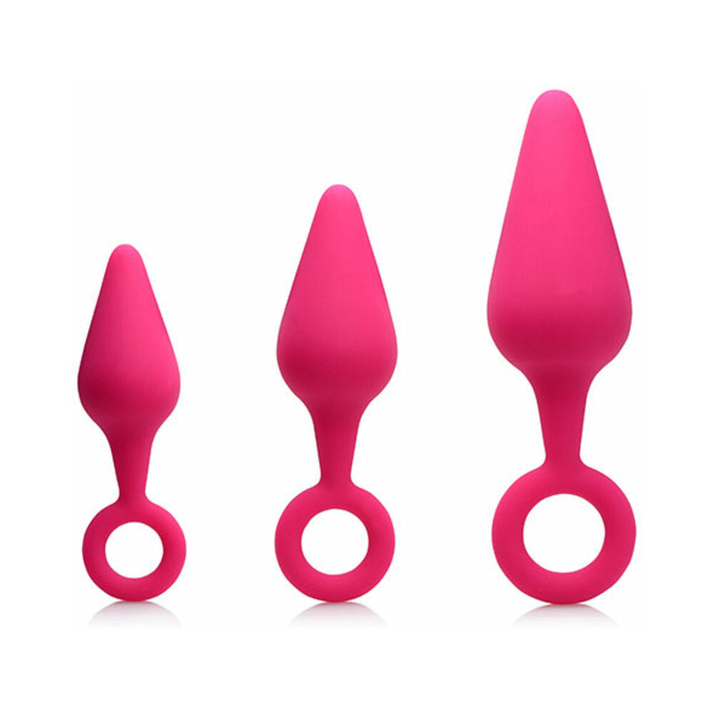 Curve Novelties Gossip Rump Ringers 3-Piece Silicone Anal Plug Training Set Magenta1