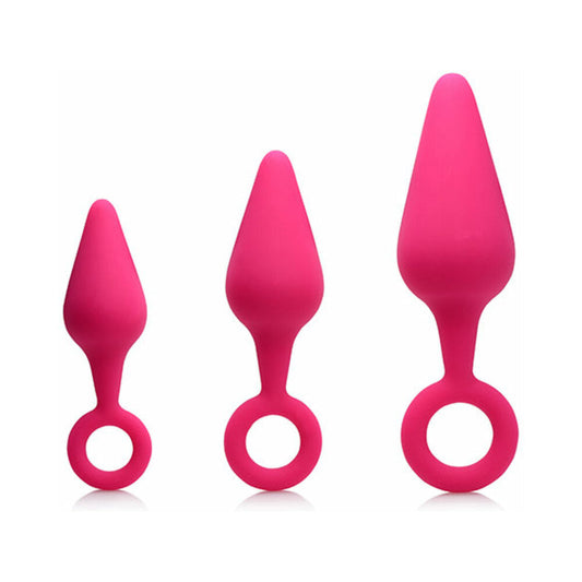 Curve Novelties Gossip Rump Ringers 3-Piece Silicone Anal Plug Training Set Magenta1