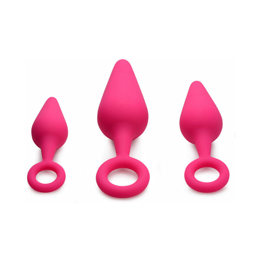Curve Novelties Gossip Rump Ringers 3-Piece Silicone Anal Plug Training Set Magenta2