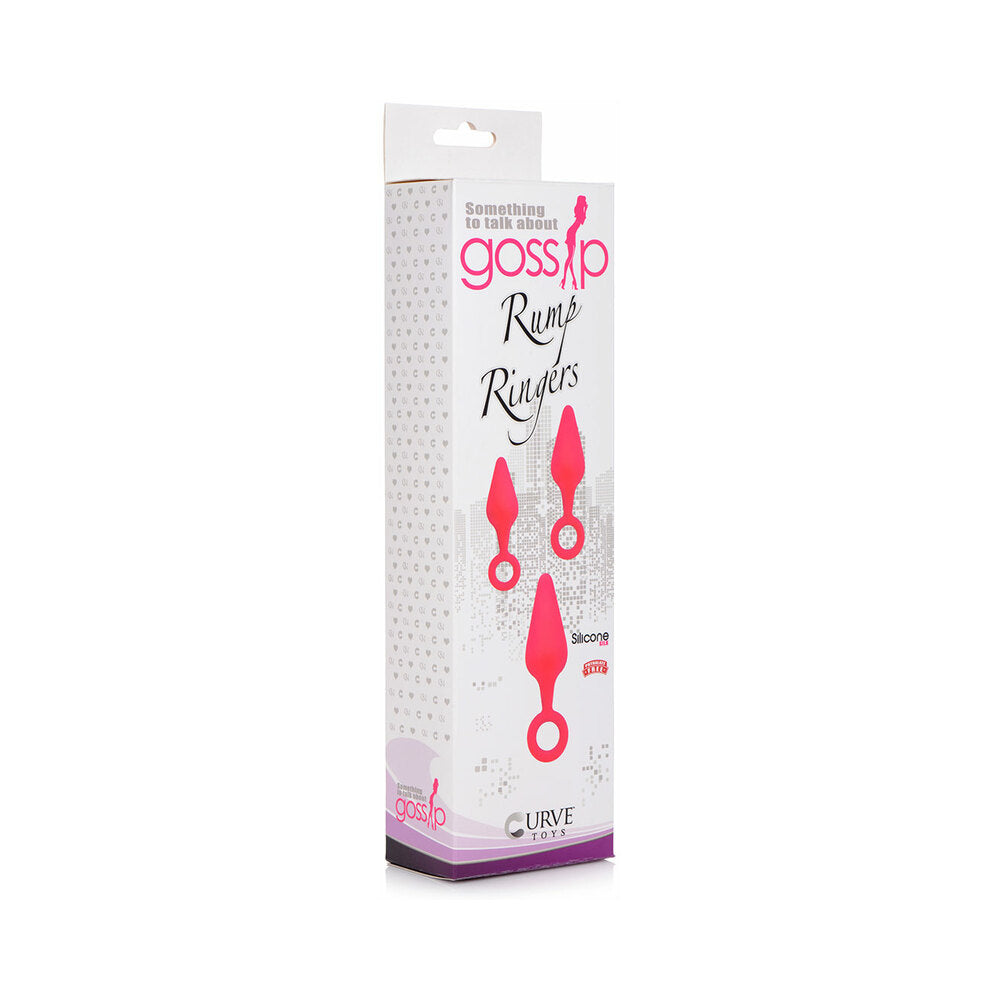 Curve Novelties Gossip Rump Ringers 3-Piece Silicone Anal Plug Training Set Magenta4