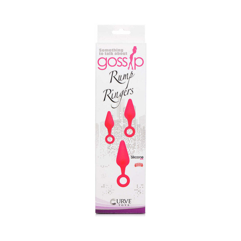 Curve Novelties Gossip Rump Ringers 3-Piece Silicone Anal Plug Training Set Magenta5