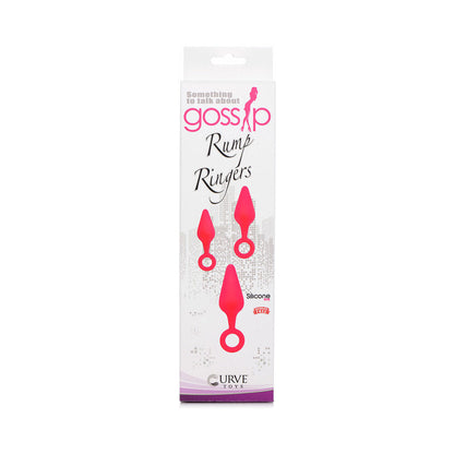 Curve Novelties Gossip Rump Ringers 3-Piece Silicone Anal Plug Training Set Magenta5