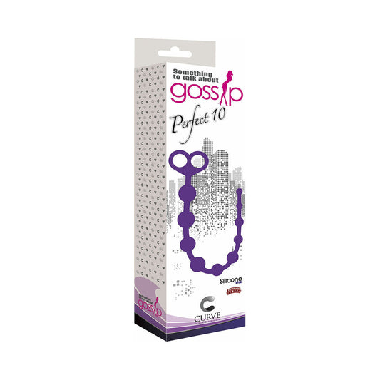Curve Novelties Toys Gossip Perfect 10 Silicone Anal Beads Violet 