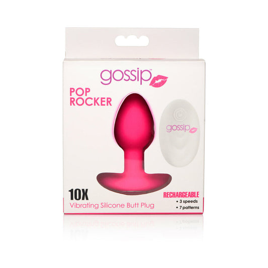Curve Novelties Toys Gossip Pop Rocker Rechargeable Remote-Controlled Silicone Vibrating Anal Plug 