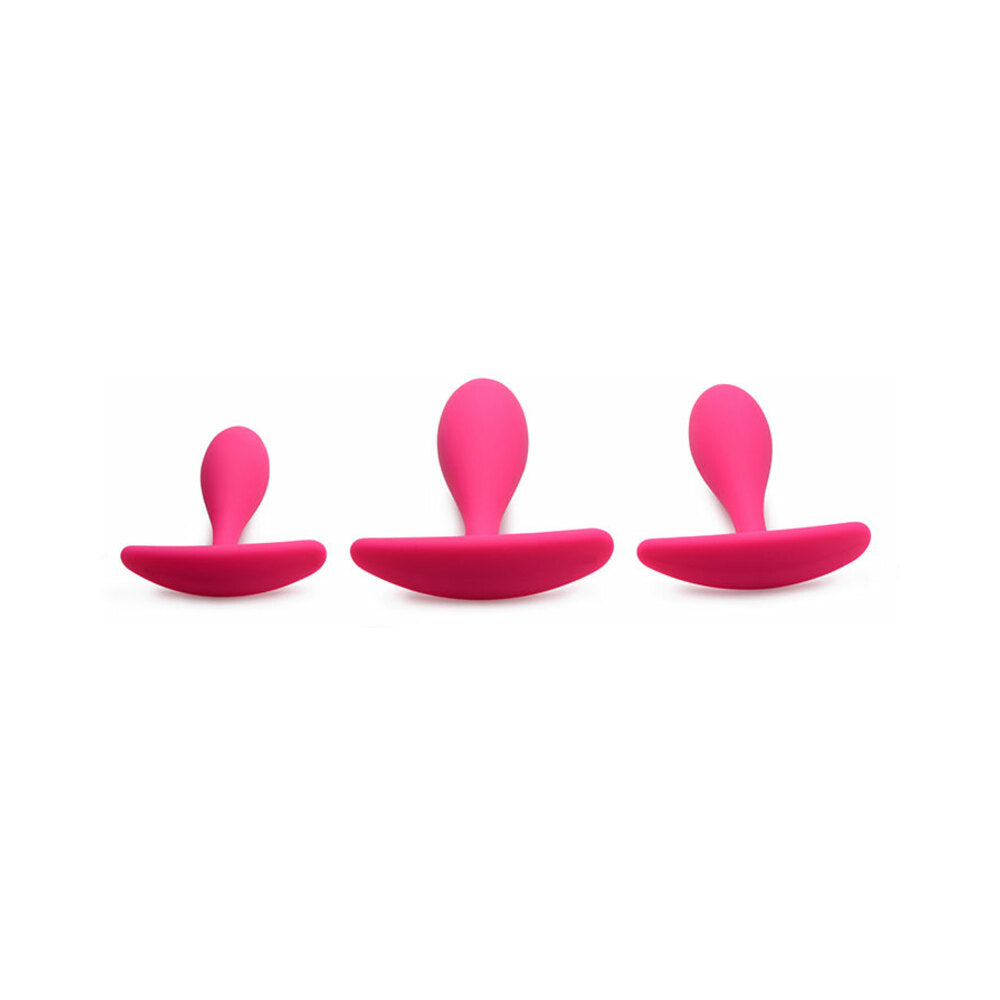 Curve Novelties Toys Gossip Rump Bumpers 3-Piece Silicone Anal Training Set Magenta2