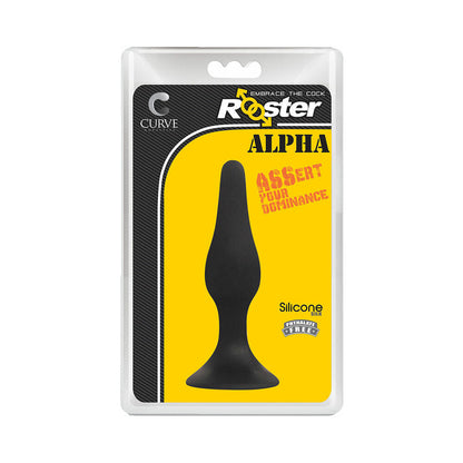 Curve Novelties Toys Rooster Alpha Silicone Anal Plug with Suction Cup Black 