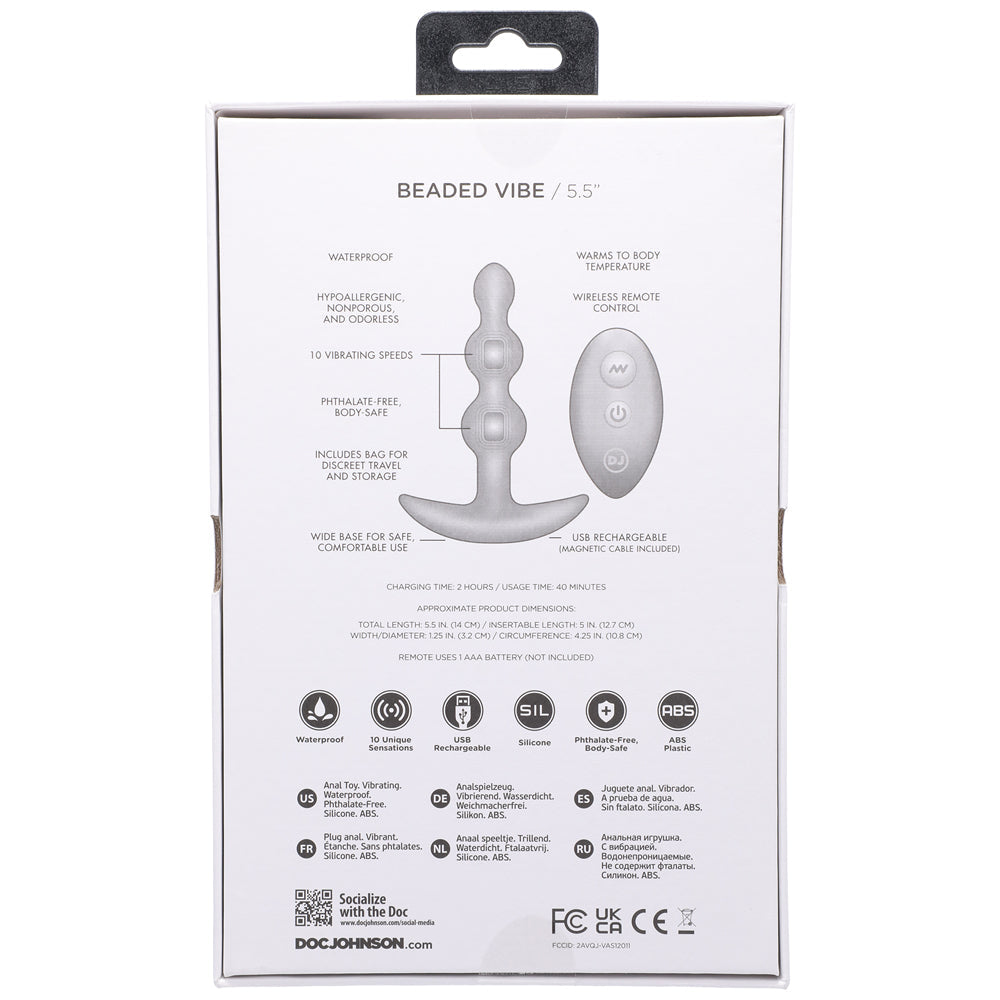 Doc Johnson A-Play BEADED VIBE Rechargeable Silicone Anal Plug with Remote13