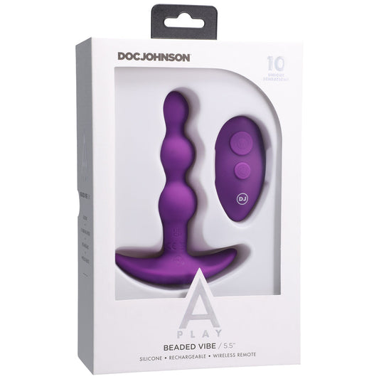 Doc Johnson A-Play BEADED VIBE Rechargeable Silicone Anal Plug with Remote1