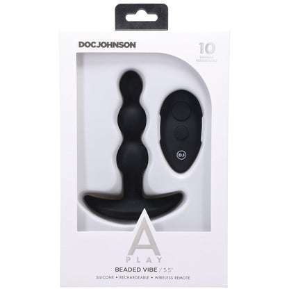 Doc Johnson A-Play BEADED VIBE Rechargeable Silicone Anal Plug with Remote 