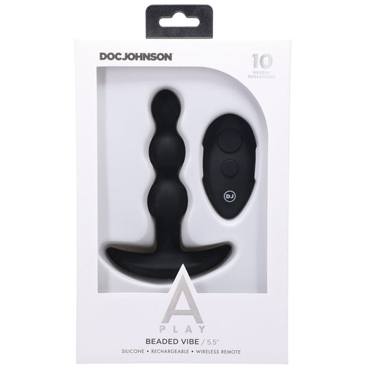 Doc Johnson A-Play BEADED VIBE Rechargeable Silicone Anal Plug with Remote 