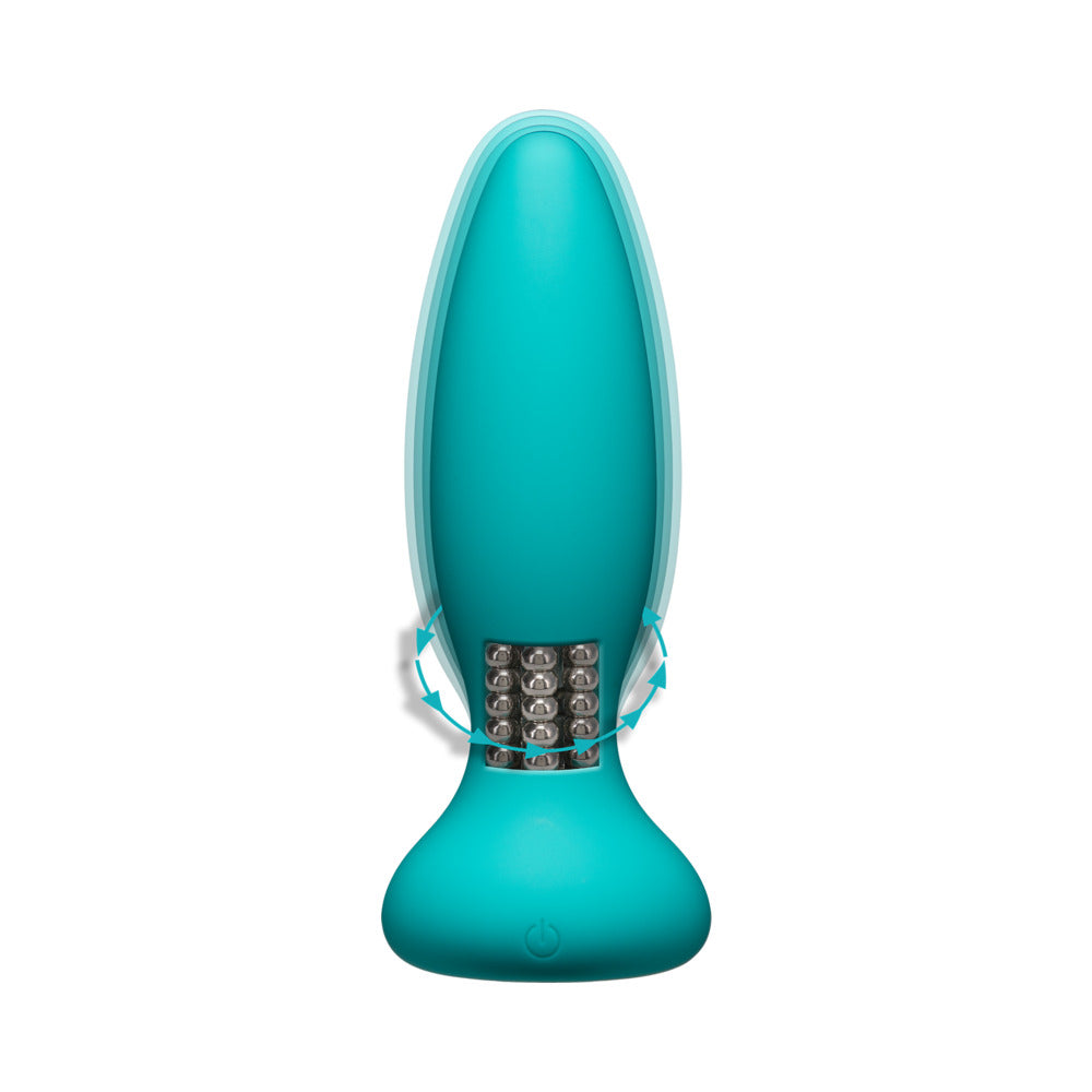 Doc Johnson A-Play Rimmer Experienced Rechargeable Silicone Anal Plug with Remote Teal3