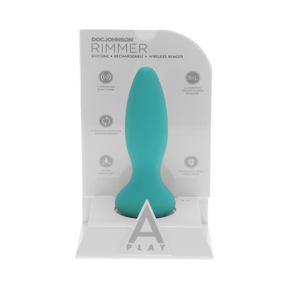 Doc Johnson A-Play Rimmer Experienced Rechargeable Silicone Anal Plug with Remote Teal4