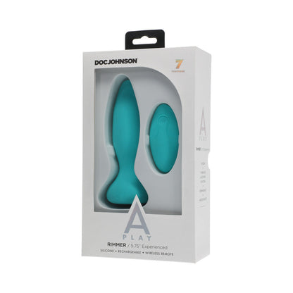 Doc Johnson A-Play Rimmer Experienced Rechargeable Silicone Anal Plug with Remote Teal5