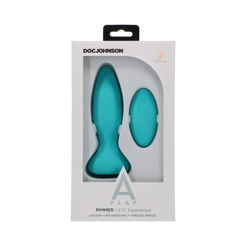 Doc Johnson A-Play Rimmer Experienced Rechargeable Silicone Anal Plug with Remote Teal6