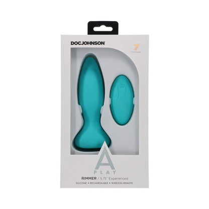 Doc Johnson A-Play Rimmer Experienced Rechargeable Silicone Anal Plug with Remote Teal6