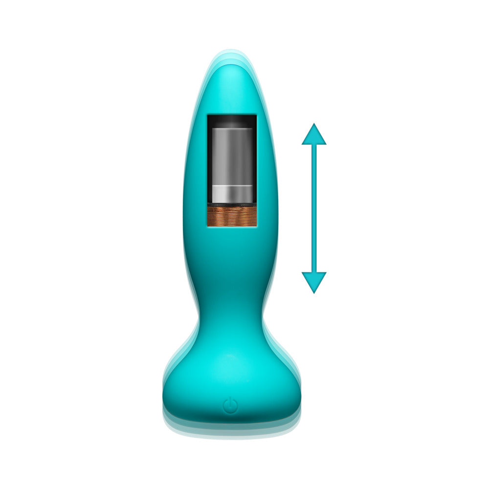 Doc Johnson A-Play Thrust Adventurous Rechargeable Silicone Anal Plug with Remote Teal4