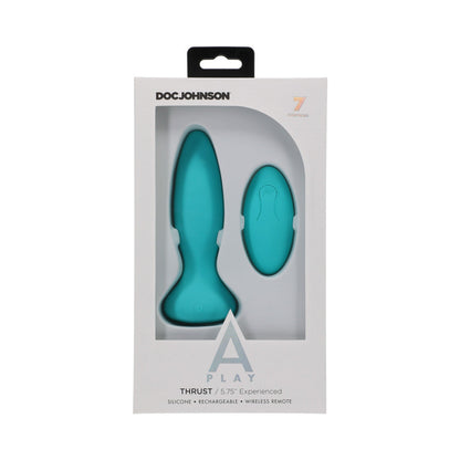 Doc Johnson A-Play Thrust Experienced Rechargeable Silicone Anal Plug with Remote Teal7