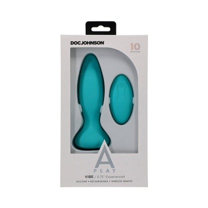 Doc Johnson A-Play Vibe Experienced Rechargeable Silicone Anal Plug with Remote Teal6
