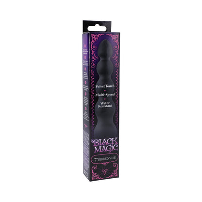 Doc Johnson Black Magic 7in Ribbed Vibrator 