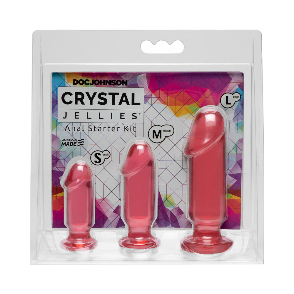 Doc Johnson Crystal Jellies Anal Starter Kit Pink 